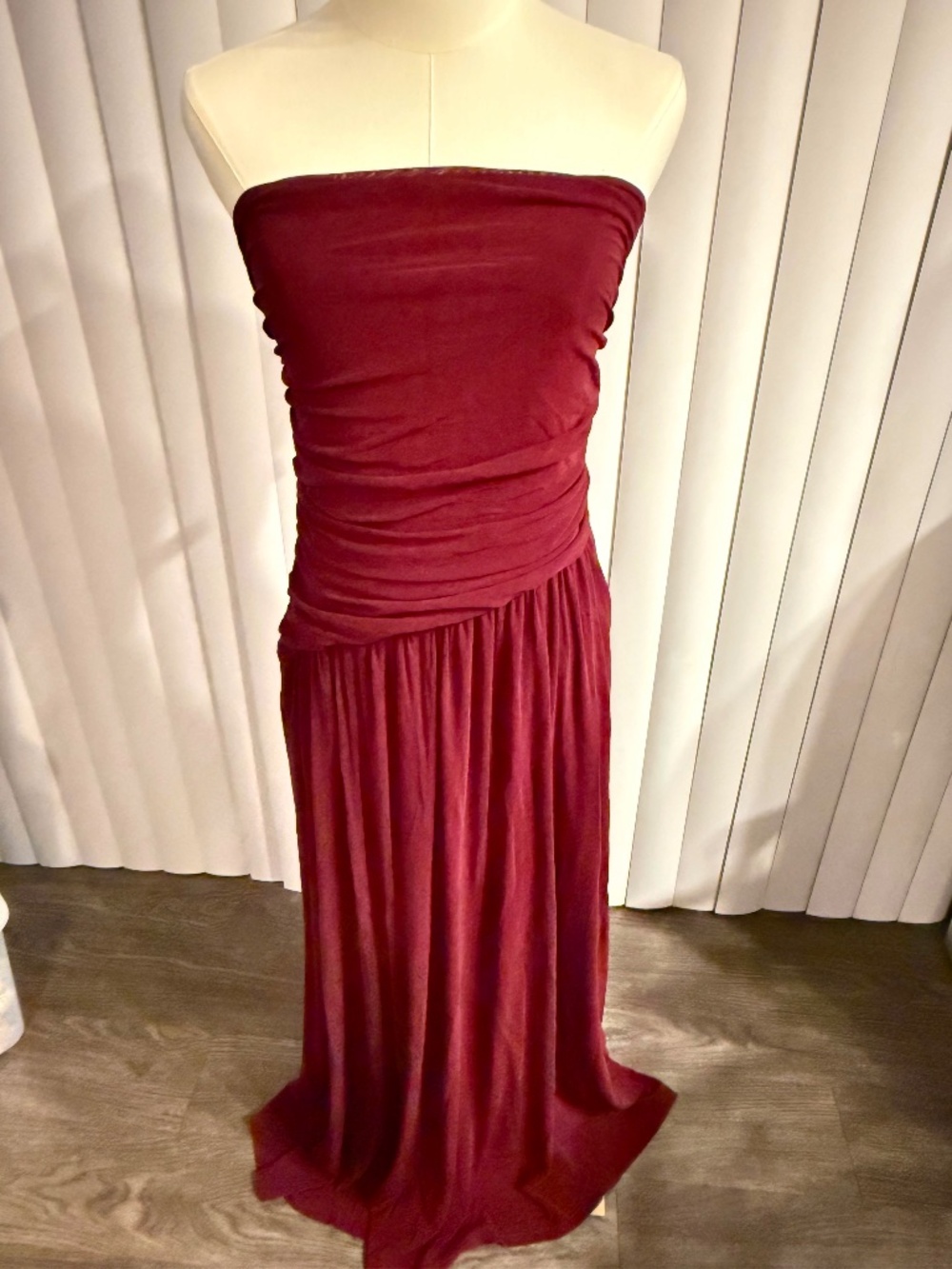Strapless Ruched Maxi Dress